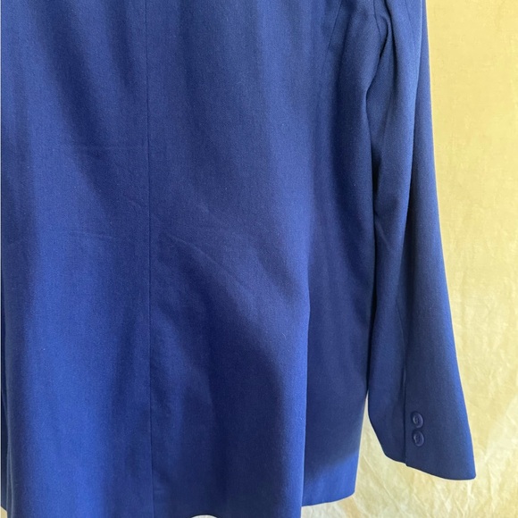 B-51 Joan Leslie Blue Wool Blend Long Sleeve‎ Blazer Suit Jacket Size 12 - Picture 10 of 15